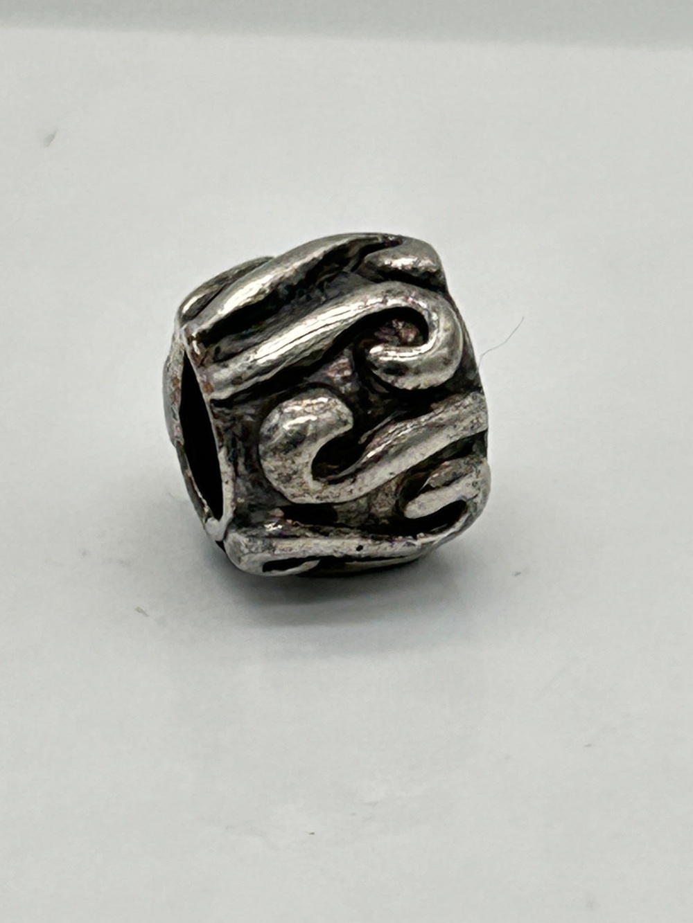Sterling Silver Swirl Spacer; fits Pandora Bracelets